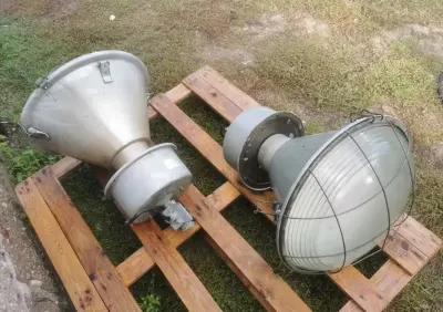 Lampa ORP MESKO LOFT PRL przemysłowa wisząca lampy — praca Przemek, Łomża