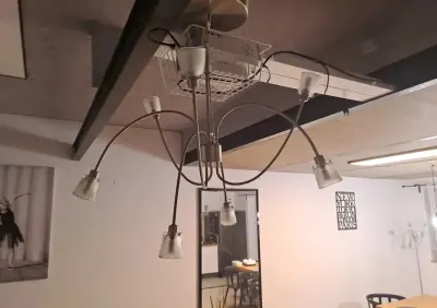 Lampa wisząca IKEA KRYSSBO z żarówkami LED i transformatorem — praca Maciej, Kraków