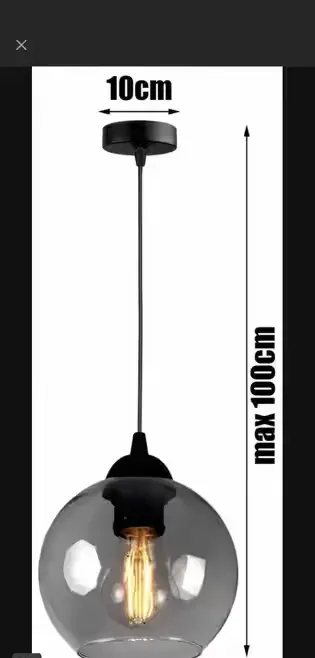 Lampa wisząca, szkło dymione — praca Ania, Odolanów