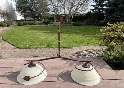 Lampa/Żyrandol szklany — praca Julia, Toruń