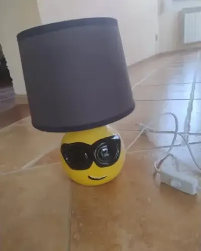 Lampka 25cm emotki nocna okulary abażur żarówka kinkiet — praca Monika, Łęg