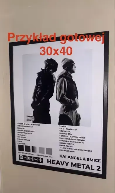 Plakat Muzyczny w ramie | Twój ulubiony album/piosenka na zamówienie — praca TimohaA, Opole