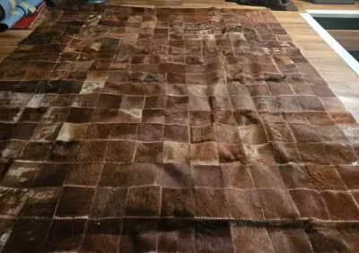 Skórzany dywan ze skóry naturalnej 170x240 cm IKEA KORNUM – do renowacji — praca Katarzyna, Chorzów
