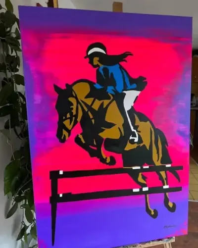 Obraz  Hobby Horse koń konie koń Bączkowska ręcznie 100 cm! — praca Katarzyna, Pyskowice